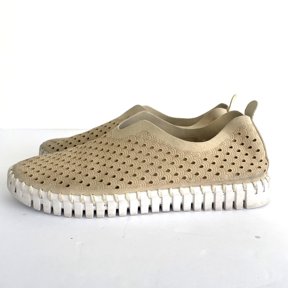 Ilse Jacobsen Tulip 139 Shoes Women's 40 10 Latte Tan Perforated Slip-On Sneaker